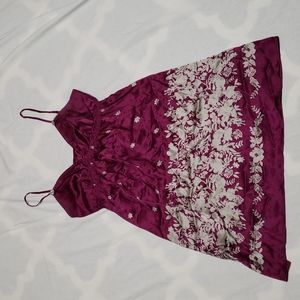 Express size L burgundy silk dress